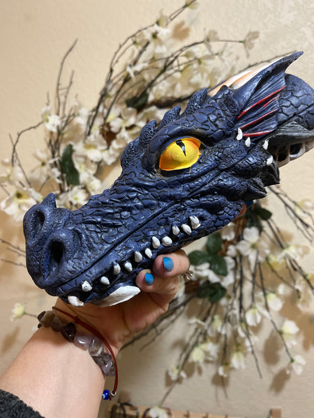 Large Blue Dragon Head Incense Holder