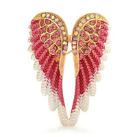 Wuli&baby Classic Rhinestone Angel Wings Brooch Pins 3 Colors 2021 Sparkling Jewelry Gift Feather Designer Brooches