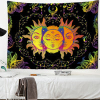 Mandala Tapestry White Black Sun And Moon Tapestry Wall Hanging Tarot Hippie Wall Rugs Dorm Decor Blanket