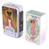 Everyday Witch Tarot in Tin Metal Box 78 Cards Gilded Edge Guidebook Deck Stocking Blooming Cat Cccult Del Toro Tarot