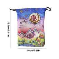 Tarot Bags And Pouches Tarot Storage Pouch Drawstring Bag Double Side Printed Tarot Dice Bag Multipurpose Gift Bag For Tarot