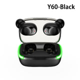 Y60 Fone Bluetooth Earphones 5.1 TWS Wireless Headphones with LED Display Stereo Headset Touch Control Earbuds Noise Reduction