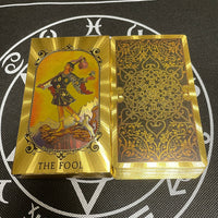 Golden Beautiful English Tarot 12x7cm Cards Deck High Quality Gold Big Size Witchcraft Classic for Beginners with Guidebook