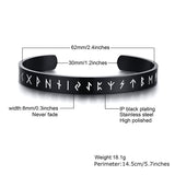 Men's Stainless Steel Norse Viking Rune Cuff Bracelet Bangles