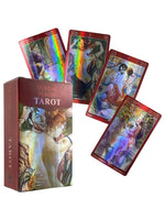 Shine Holographic Tarot Cards in Spanish German Version with Messages in Spanish with Book Divination French Italian