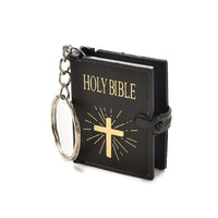 Special   Mini Holy Bible Keychain English Religious Miniature Paper Spiritual Christian Jesus Cover Keyring Gift