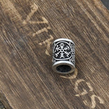 Viking Rune Hair Beard Valknut Vegvisir Compass snowflake Knot Trinity Charms for Beards Large Hole Bead Rune Bracelet DIY
