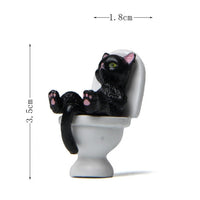 Figurine Fun Vivid Funny Cat Spiritual Consolation PVC Appearance Toilet Series Cat Statue Party Supplies