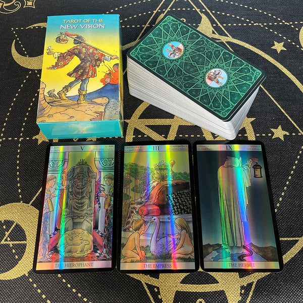Shine Holographic Tarot Cards in Spanish German Version with Messages in Spanish with Book Divination French Italian