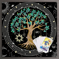life Tree Tarot Card Cloth Witchcraft Tablecloth Divination sun moon Tarot Altar Cloth Tarot Mat Tarot Card Tarot Accessories