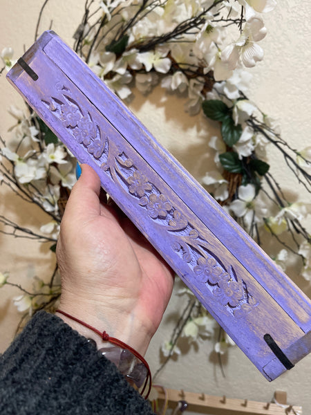 Beautiful Purple Large Wooden Incense Holder