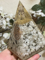 Moon stone  Orgonite Large Pyramid